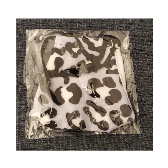 2 Ply Soft Blue Leopard Face Mask - Picture 4 of 4